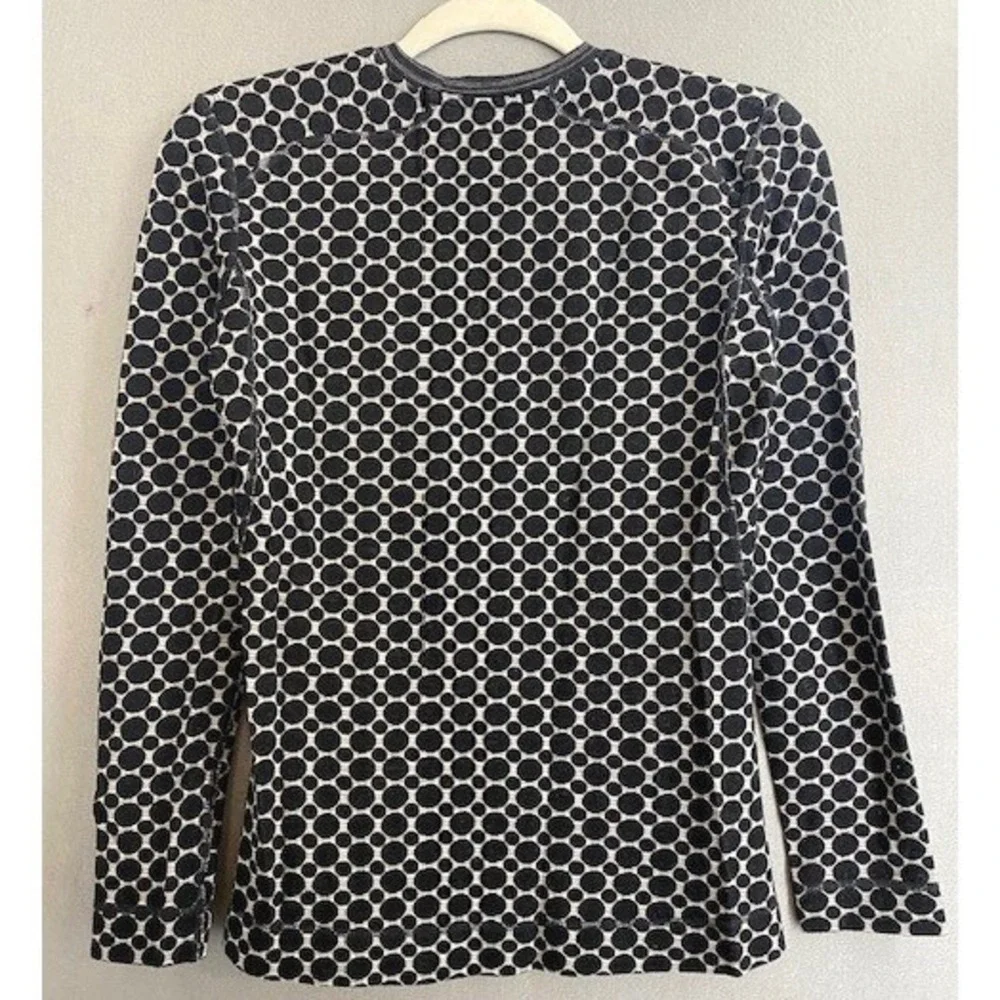 Smartwool Kids L Merino Wool Base Layer Long Sleeve Shirt Black Grey Polka Dot‎